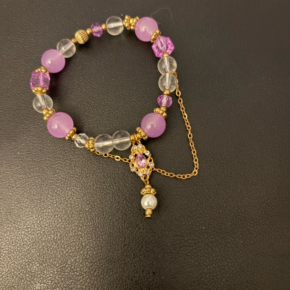 Elegant Purple and Gold Bracelet